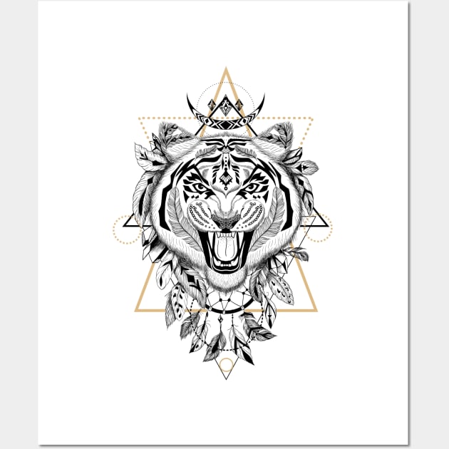 Tiger in aztec style Wall Art by fears